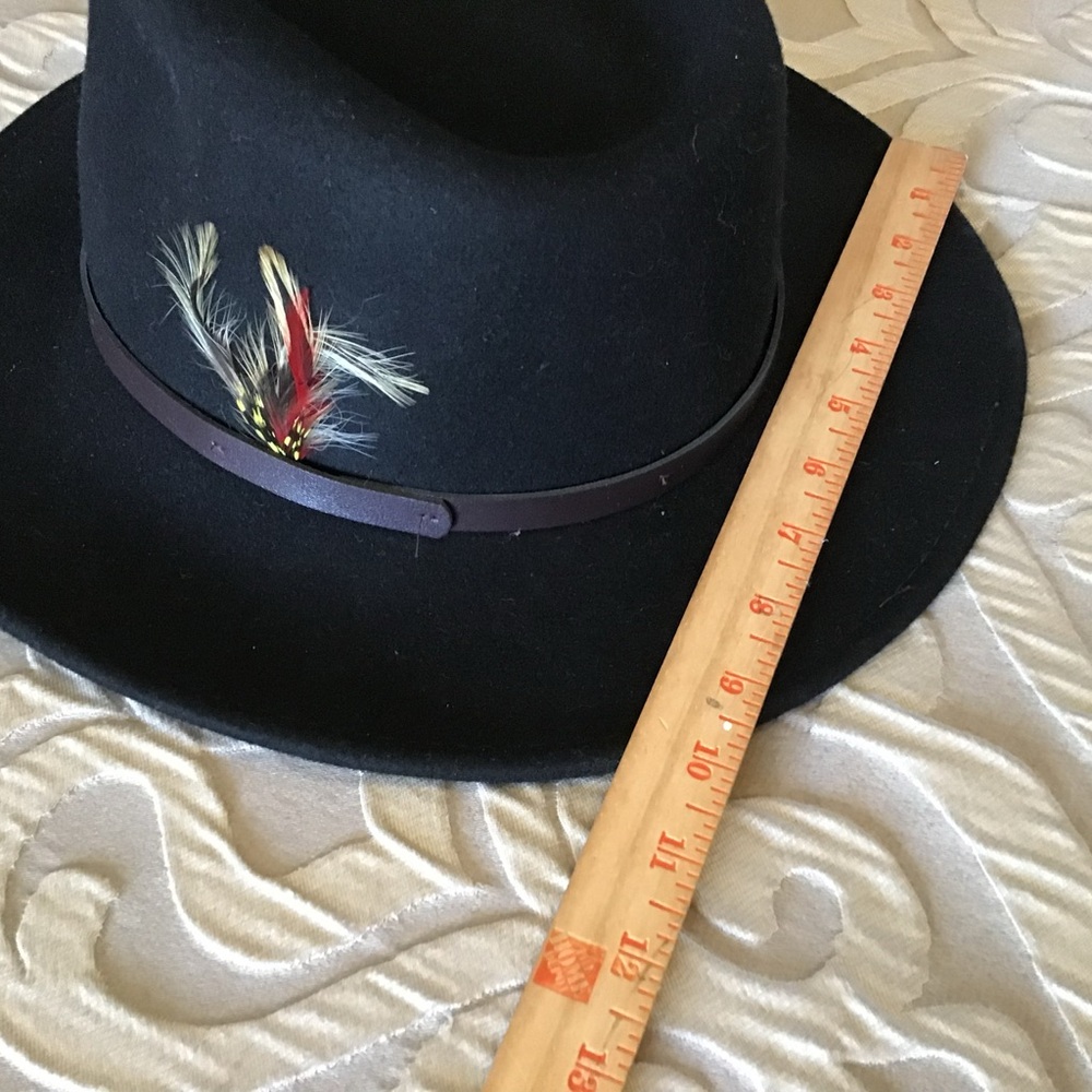 Scala Black Hat with Feather Accent - Picture 8 of 9